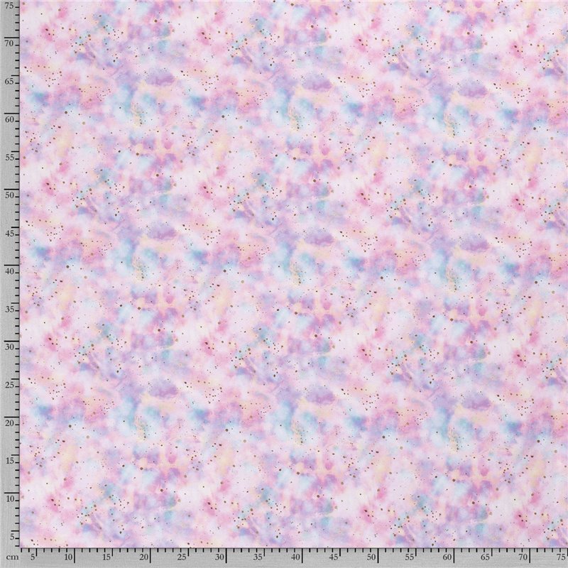 JERSEY BAWEŁNIANY CYFRA CHMURY PINK