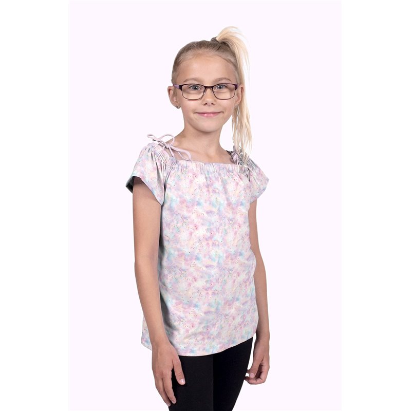JERSEY BAWEŁNIANY CYFRA CHMURY PINK