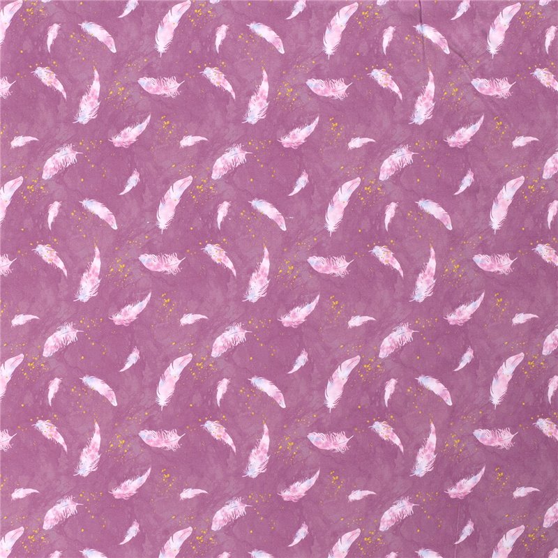 JERSEY BAWEŁNIANY CYFRA PIÓRA OLD PINK