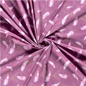 JERSEY BAWEŁNIANY CYFRA PIÓRA OLD PINK