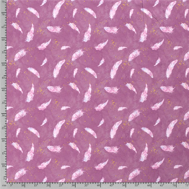 JERSEY BAWEŁNIANY CYFRA PIÓRA OLD PINK