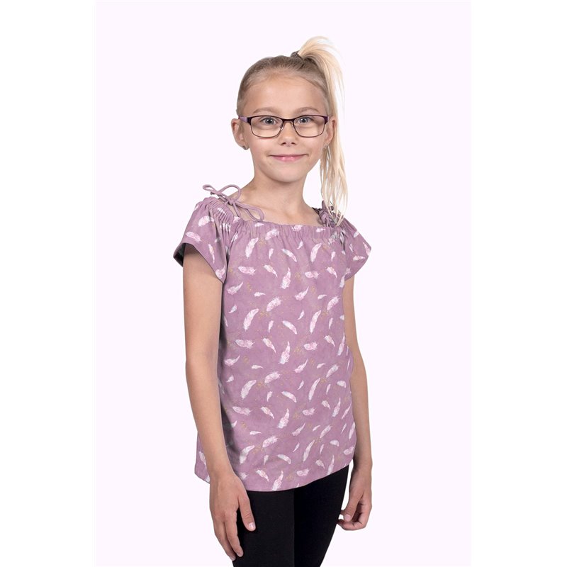 JERSEY BAWEŁNIANY CYFRA PIÓRA OLD PINK