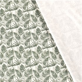 JERSEY BAWEŁNIANY CYFRA LIŚCIE OFF WHITE
