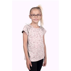 JERSEY BAWEŁNIANY CYFRA LIŚCIE LIGHT PINK
