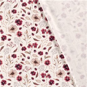 JERSEY BAWEŁNIANY CYFRA LIŚCIE OFF WHITE
