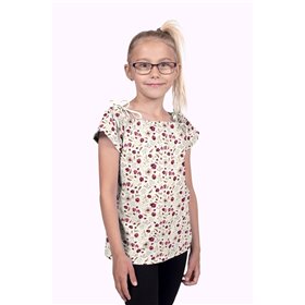 JERSEY BAWEŁNIANY CYFRA LIŚCIE OFF WHITE