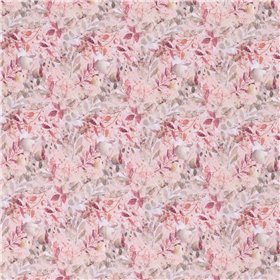 JERSEY BAWEŁNIANY CYFRA LIŚCIE PINK
