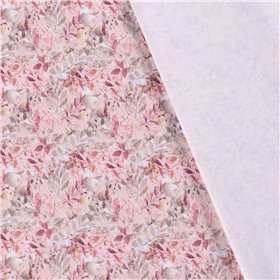 JERSEY BAWEŁNIANY CYFRA LIŚCIE PINK