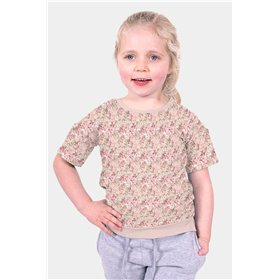JERSEY BAWEŁNIANY CYFRA LIŚCIE PINK