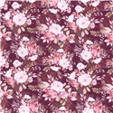 JERSEY BAWEŁNIANY CYFRA KWIATY WINE RED