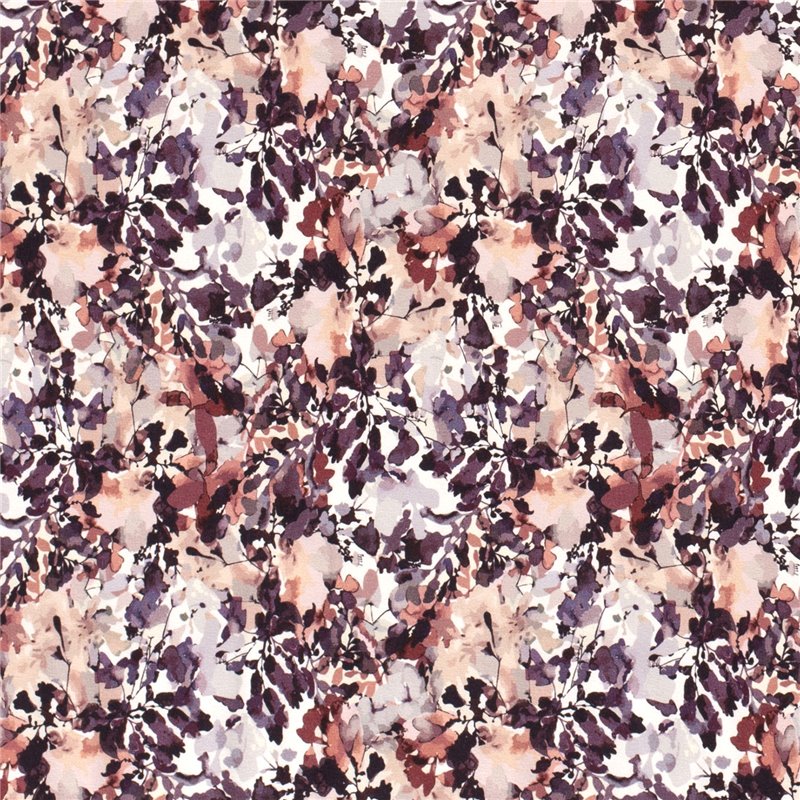 JERSEY BAWEŁNIANY CYFRA KWIATY OFF WHITE