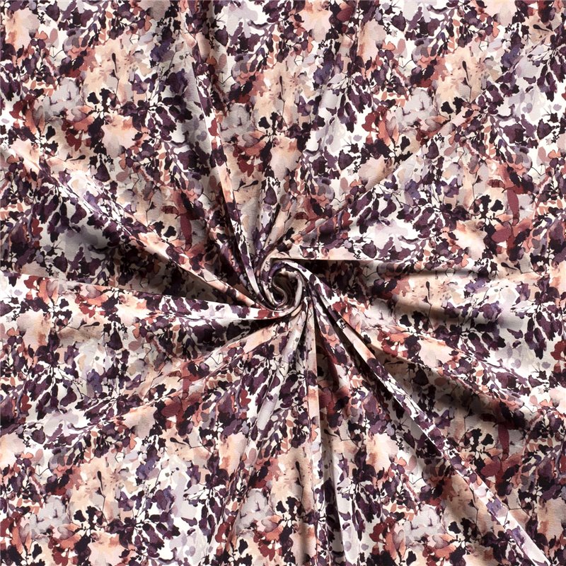 JERSEY BAWEŁNIANY CYFRA KWIATY OFF WHITE