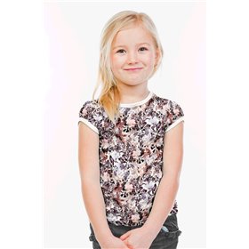 JERSEY BAWEŁNIANY CYFRA KWIATY OFF WHITE