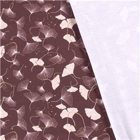 JERSEY BAWEŁNIANY CYFRA LIŚCIE BORDEAUX