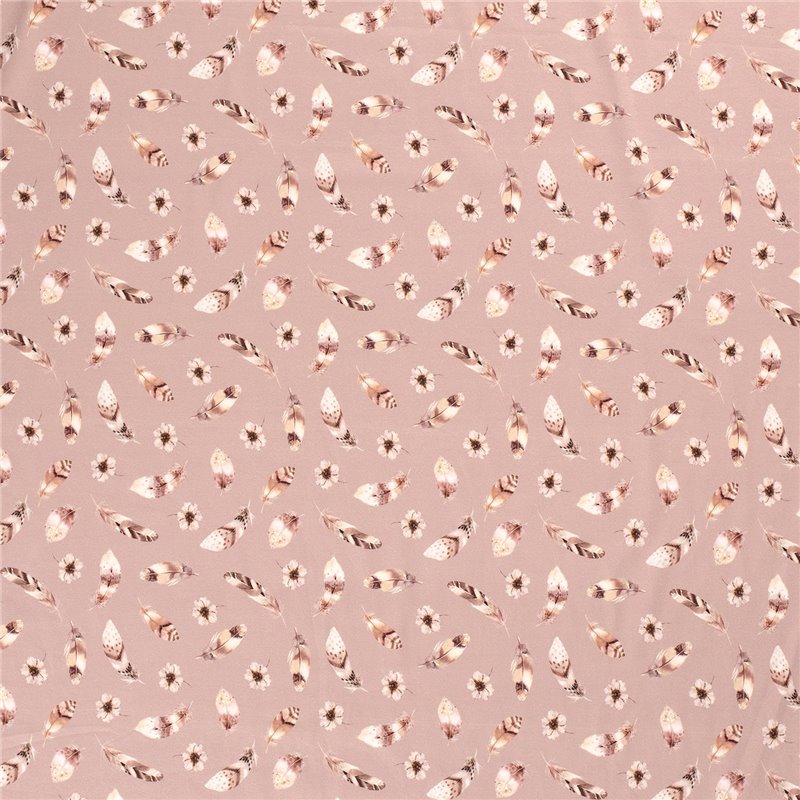 JERSEY BAWEŁNIANY CYFRA PIÓRA PINK