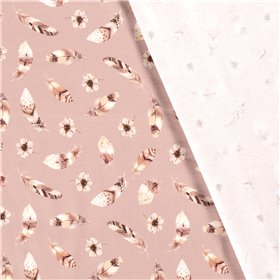 JERSEY BAWEŁNIANY CYFRA PIÓRA PINK