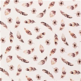 JERSEY BAWEŁNIANY CYFRA PIÓRA OFF WHITE