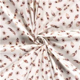 JERSEY BAWEŁNIANY CYFRA PIÓRA OFF WHITE