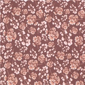JERSEY BAWEŁNIANY CYFRA KWIATY OLD PINK
