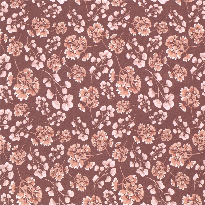 JERSEY BAWEŁNIANY CYFRA KWIATY OLD PINK