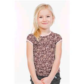 JERSEY BAWEŁNIANY CYFRA KWIATY OLD PINK