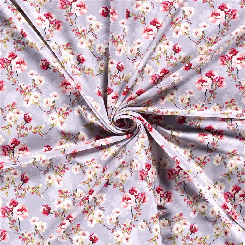 DRESÓWKA PĘTELKA CYFRA FLOWERS LIGHT GREY