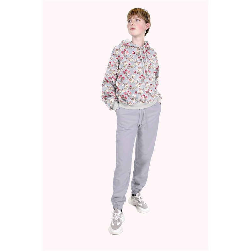 DRESÓWKA PĘTELKA CYFRA FLOWERS LIGHT GREY