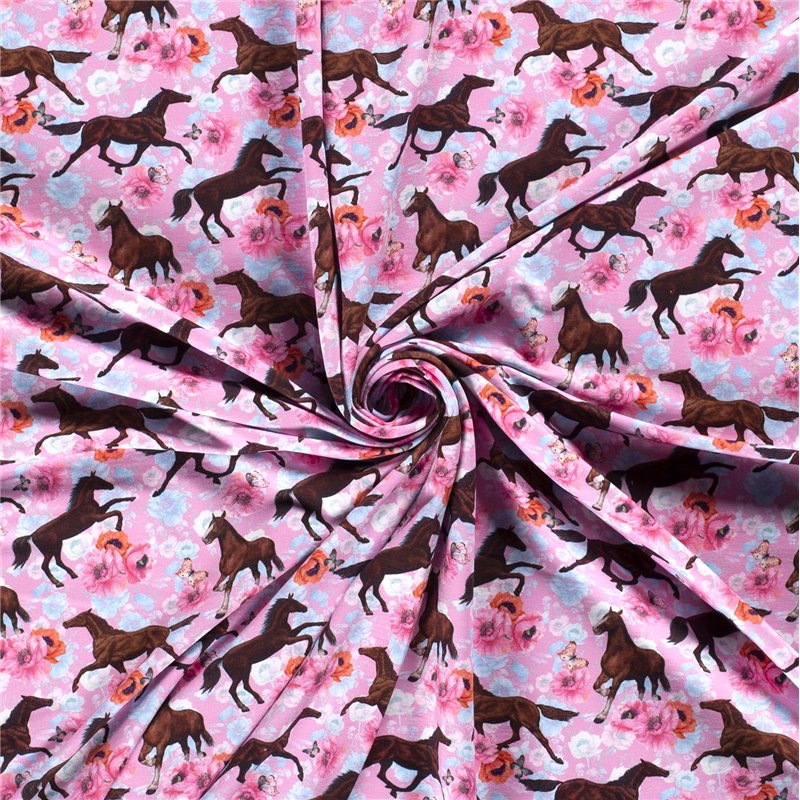 DRESÓWKA PĘTELKA CYFRA KONIE PINK
