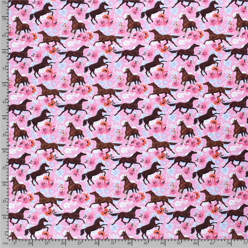 DRESÓWKA PĘTELKA CYFRA KONIE PINK