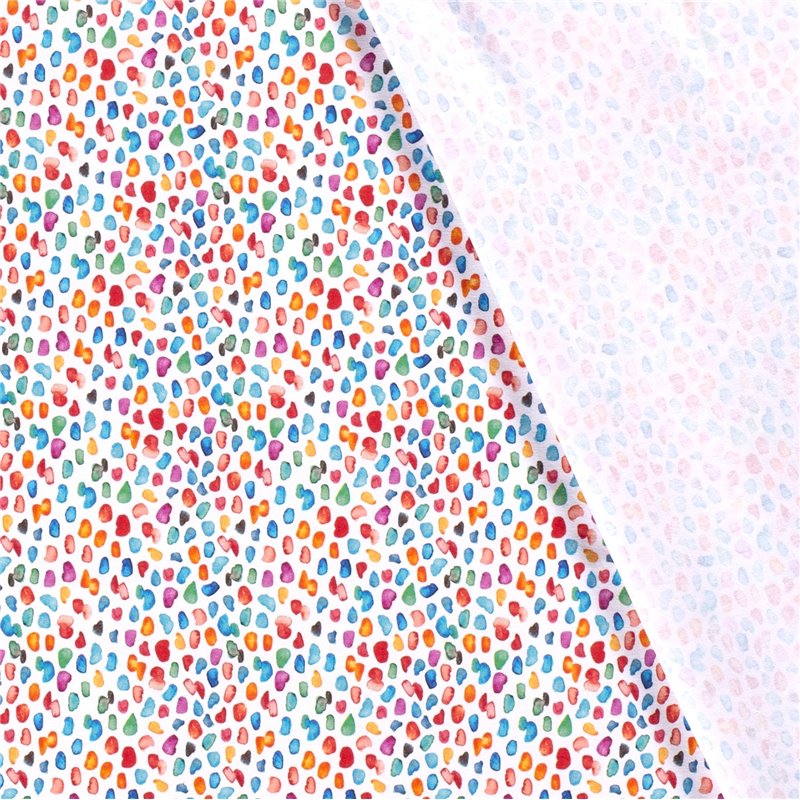 JERSEY BAWEŁNIANY CYFRA KROPKI WHITE