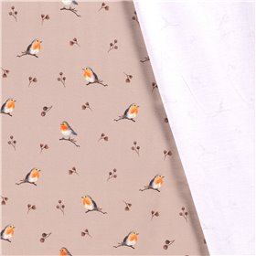 JERSEY BAWEŁNIANY CYFRA PTAKI BEIGE