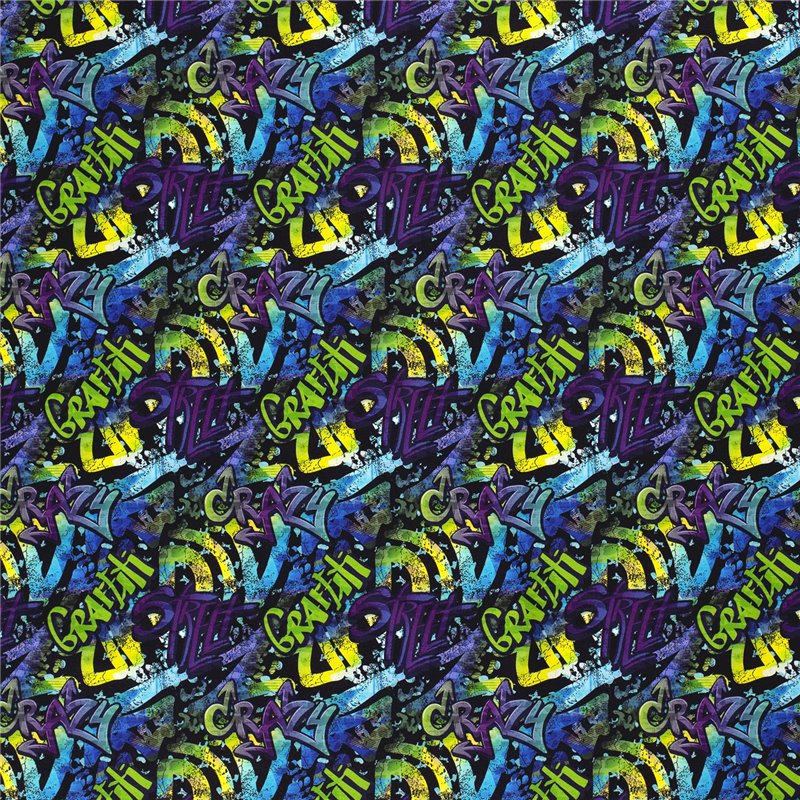 DRESÓWKA PĘTELKA CYFRA GRAFFITI LIME GREEN