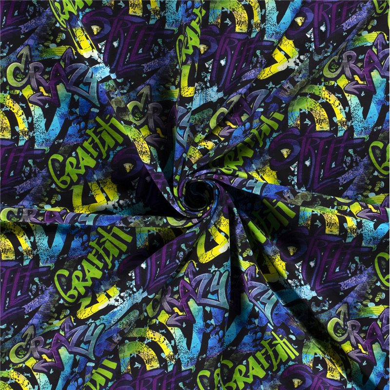 DRESÓWKA PĘTELKA CYFRA GRAFFITI LIME GREEN