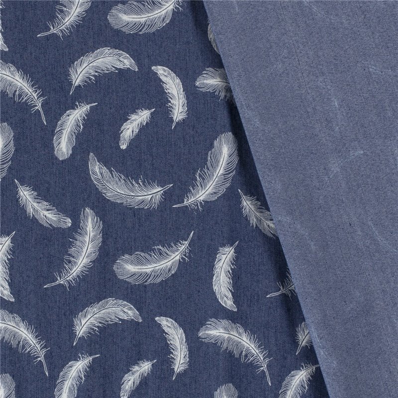 DENIM PRINT FEATHERS