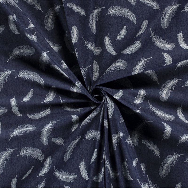 DENIM PRINT FEATHERS