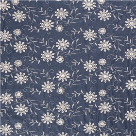 DENIM EMBROIDERY FLOWERS