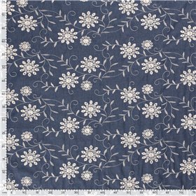 DENIM EMBROIDERY FLOWERS