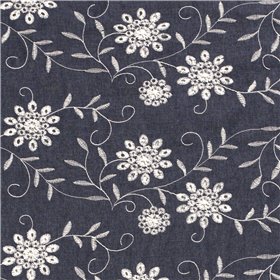 DENIM EMBROIDERY FLOWERS