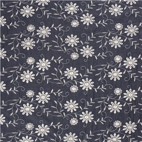 DENIM EMBROIDERY FLOWERS