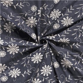 DENIM EMBROIDERY FLOWERS