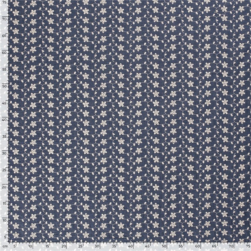 DENIM EMBROIDERY FLOWERS