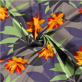 VISCOSE TWILL FLOWERS