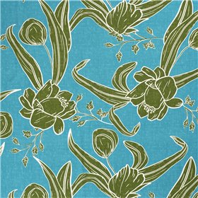 VISCOSE POPLIN PRINT LEAVES