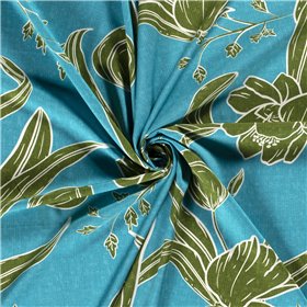 VISCOSE POPLIN PRINT LEAVES