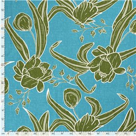 VISCOSE POPLIN PRINT LEAVES