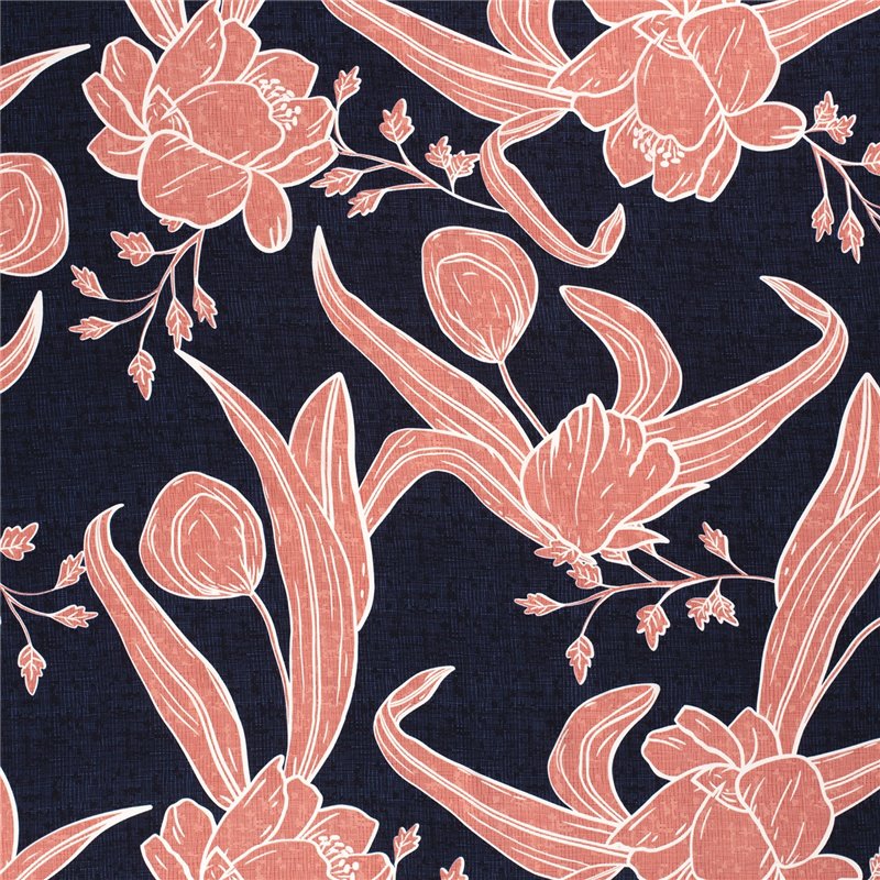 VISCOSE POPLIN PRINT LEAVES