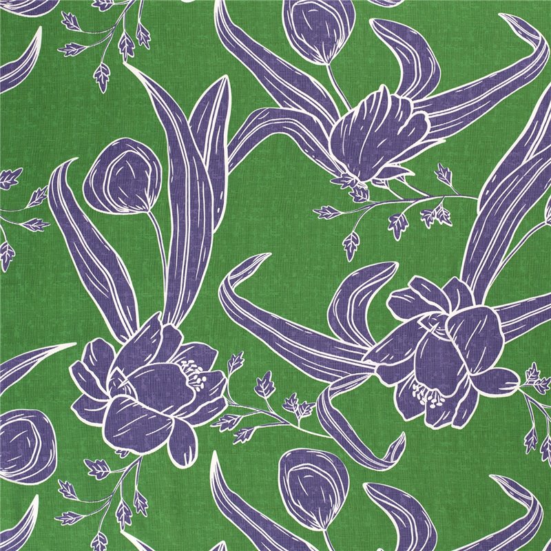 VISCOSE POPLIN PRINT LEAVES