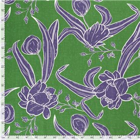 VISCOSE POPLIN PRINT LEAVES