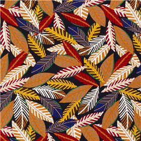 VISCOSE POPLIN PRINT LEAVES
