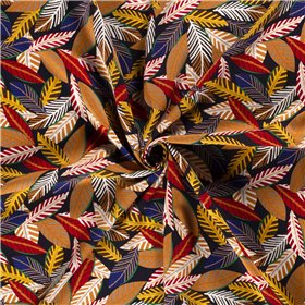 VISCOSE POPLIN PRINT LEAVES